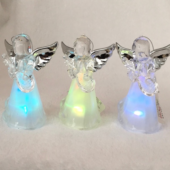 3 LED color changing acrylic Angel ornaments light up multicolor NWT - Picture 4 of 9